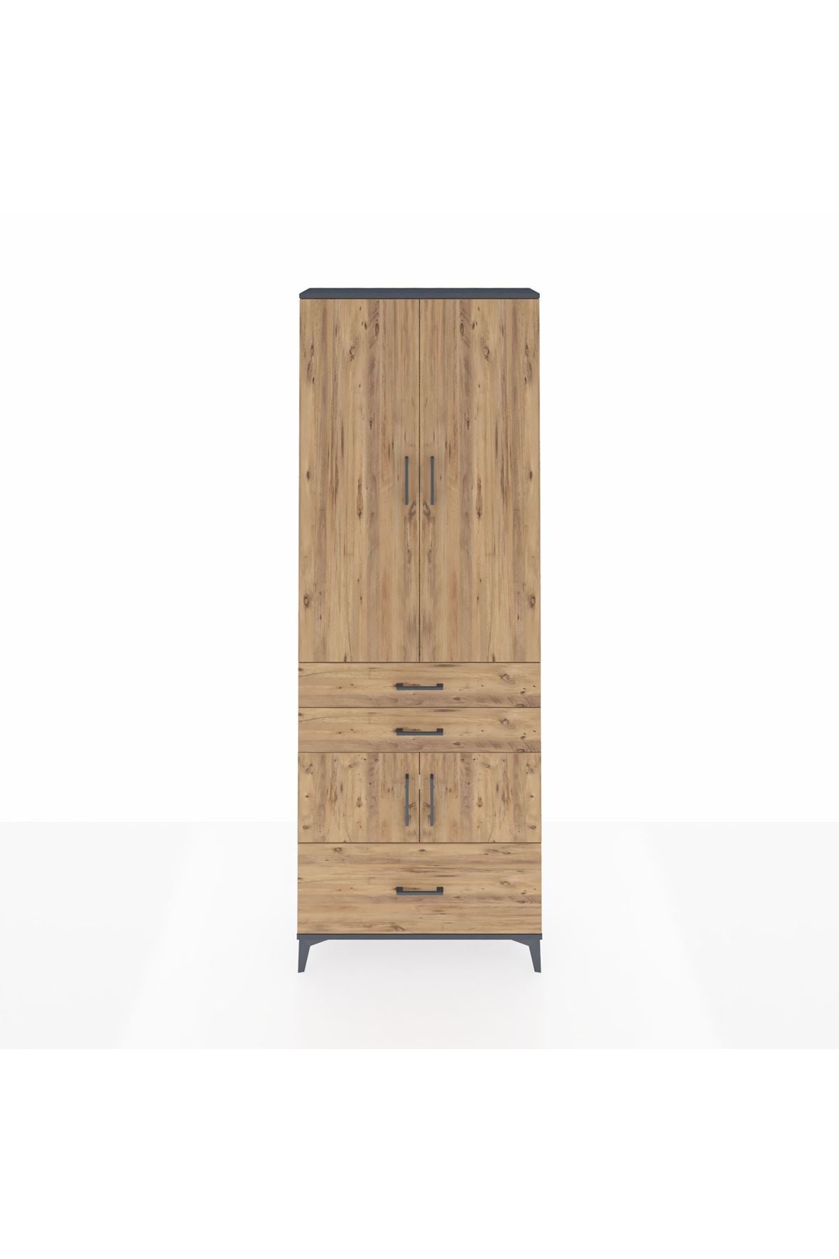Arges Dolap 4 Raflı 3 Çekmeceli 4 Kapaklı 88x30x243 - S33M007V6A