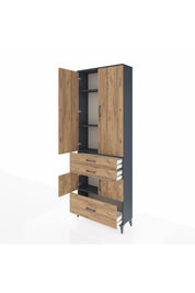 Arges Dolap 4 Raflı 3 Çekmeceli 4 Kapaklı 88x30x243 - S33M007V6A