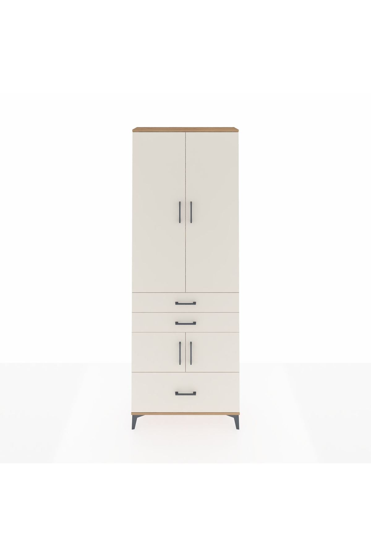 Arges Dolap 4 Raflı 3 Çekmeceli 4 Kapaklı 88x30x243 - S33M007V7A