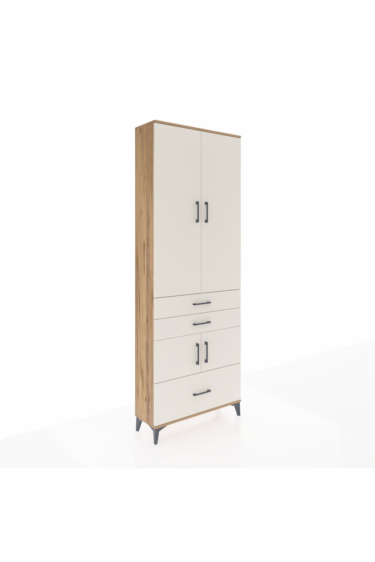 Arges Dolap 4 Raflı 3 Çekmeceli 4 Kapaklı 88x30x243 - S33M007V7A