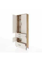 Arges Dolap 4 Raflı 3 Çekmeceli 4 Kapaklı 88x30x243 - S33M007V7A