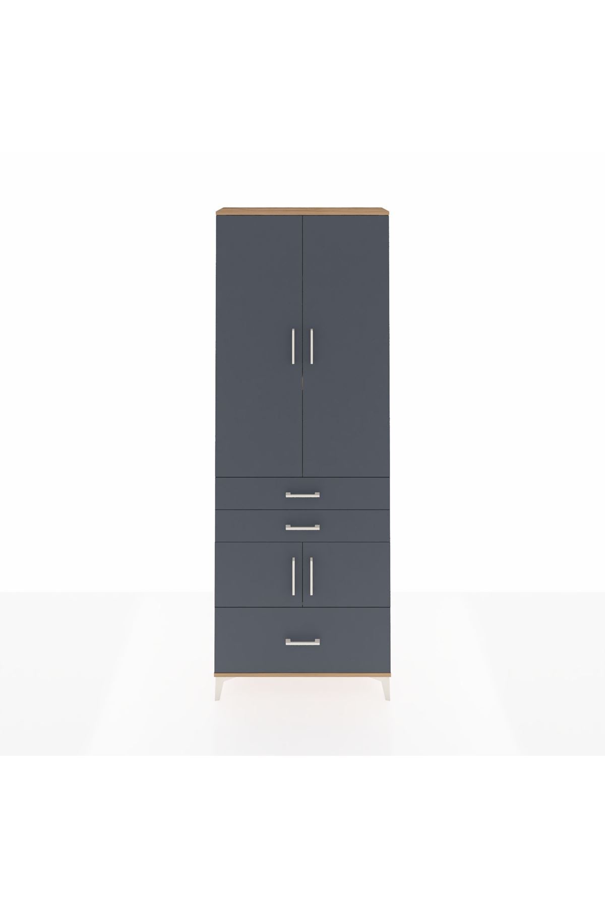Arges Dolap 4 Raflı 3 Çekmeceli 4 Kapaklı 88x30x243 - S33M007V8A