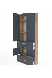 Arges Dolap 4 Raflı 3 Çekmeceli 4 Kapaklı 88x30x243 - S33M007V8A