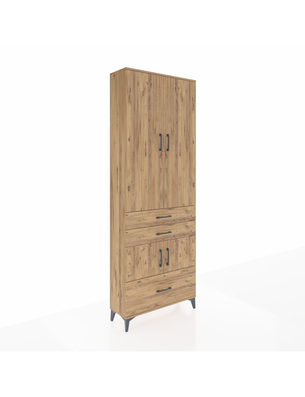 Arges Dolap 4 Raflı 3 Çekmeceli 4 Kapaklı 88x30x243 - S33M007V9A