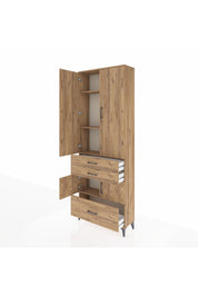 Arges Dolap 4 Raflı 3 Çekmeceli 4 Kapaklı 88x30x243 - S33M007V9A