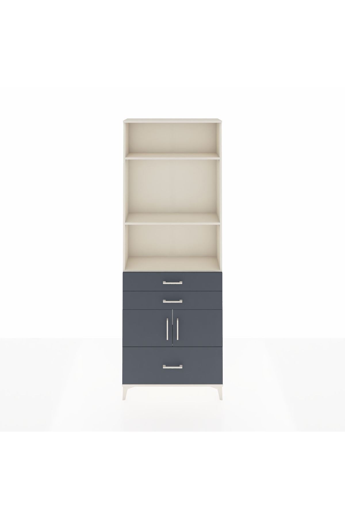 Arges Dolap 4 Raflı 3 Çekmeceli 2 Kapaklı 88x30x243 - S33M008V2A