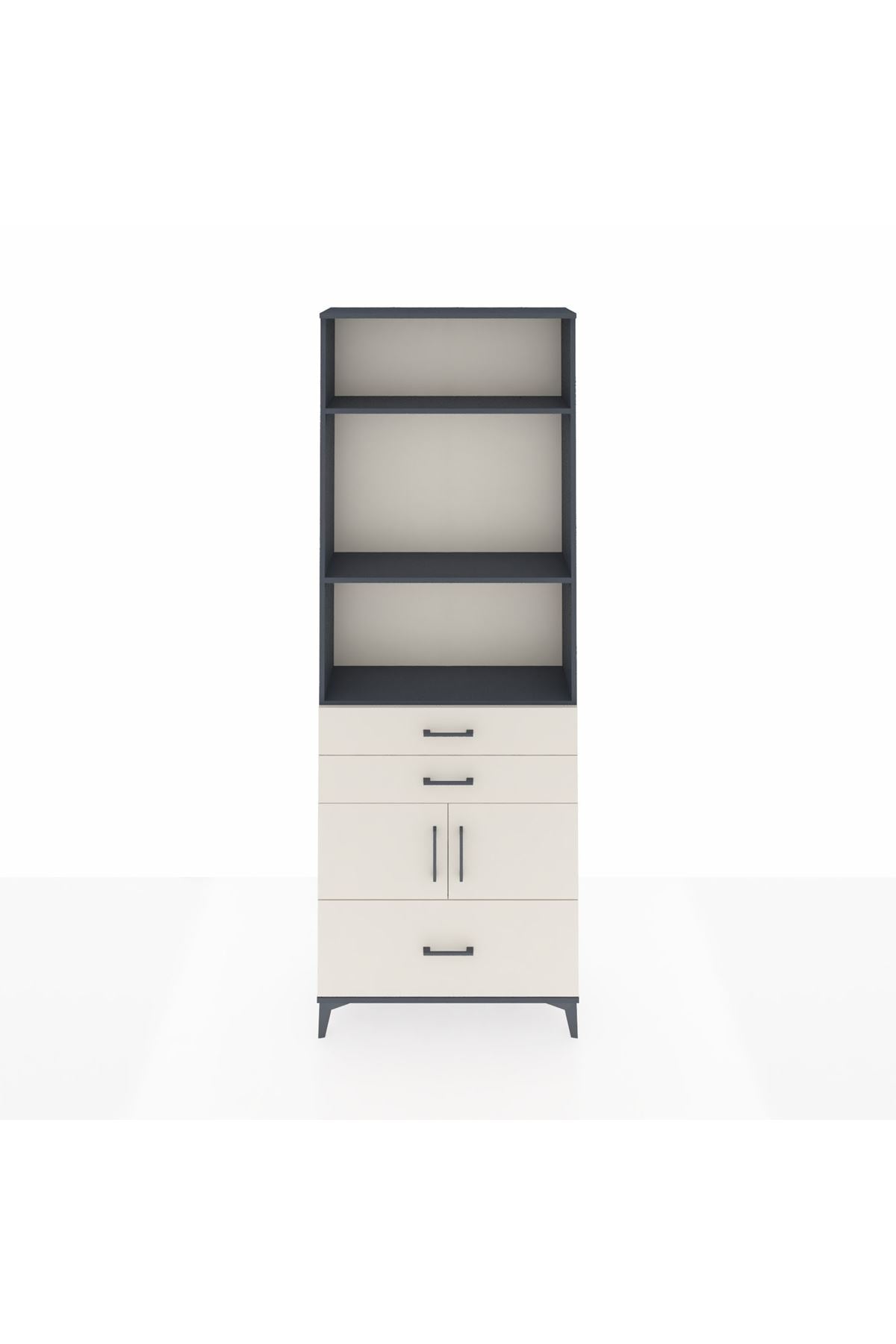 Arges Dolap 4 Raflı 3 Çekmeceli 2 Kapaklı 88x30x243 - S33M008V4A