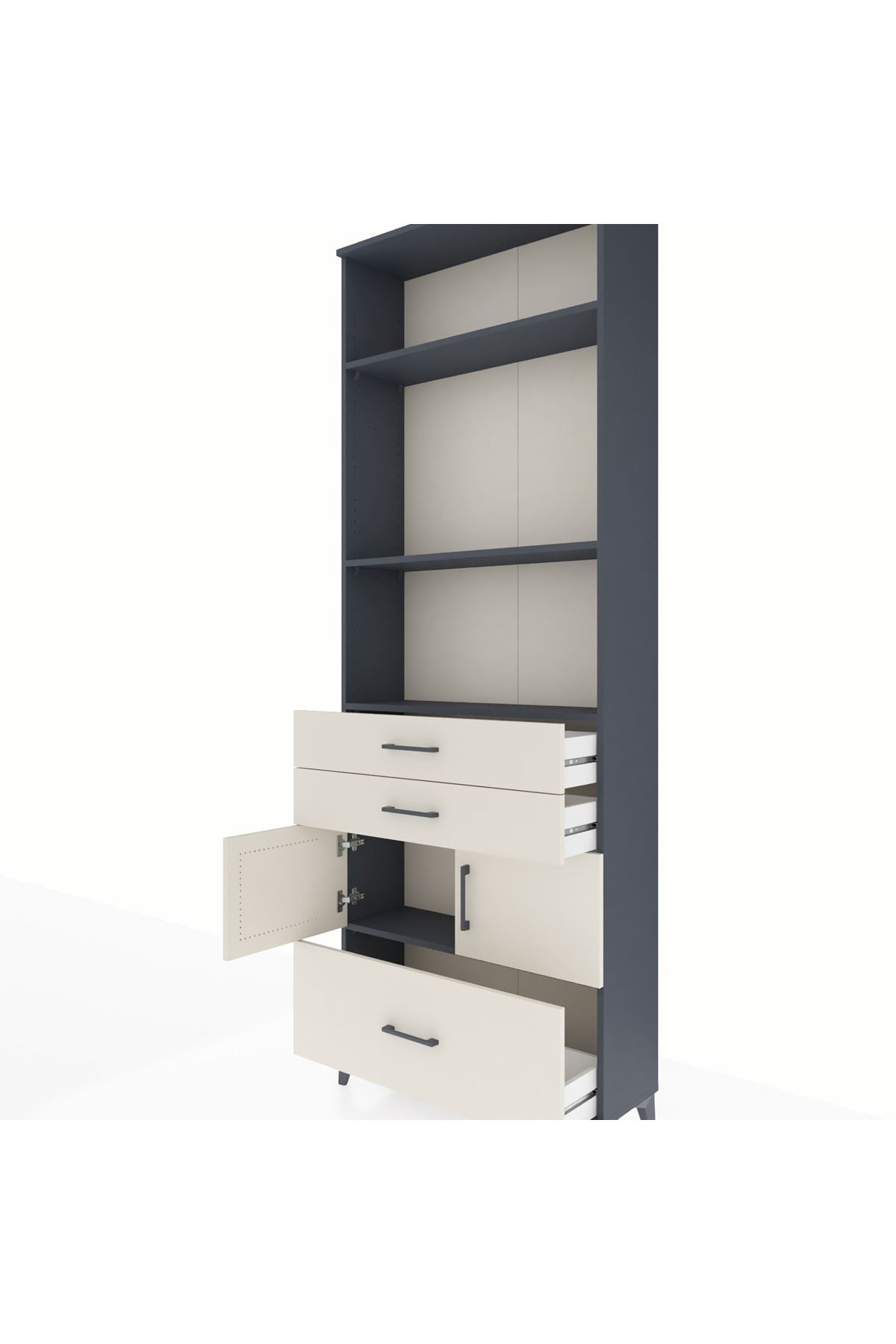 Arges Dolap 4 Raflı 3 Çekmeceli 2 Kapaklı 88x30x243 - S33M008V4A