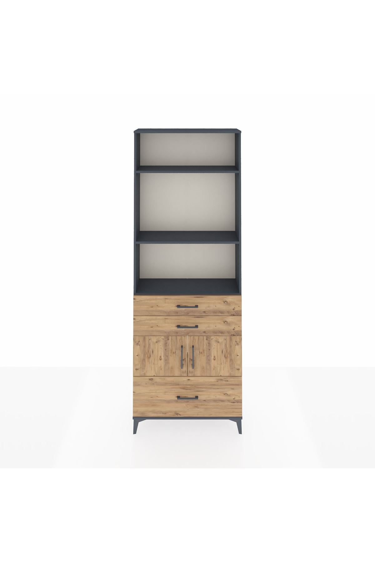 Arges Dolap 4 Raflı 3 Çekmeceli 2 Kapaklı 88x30x243 - S33M008V6A