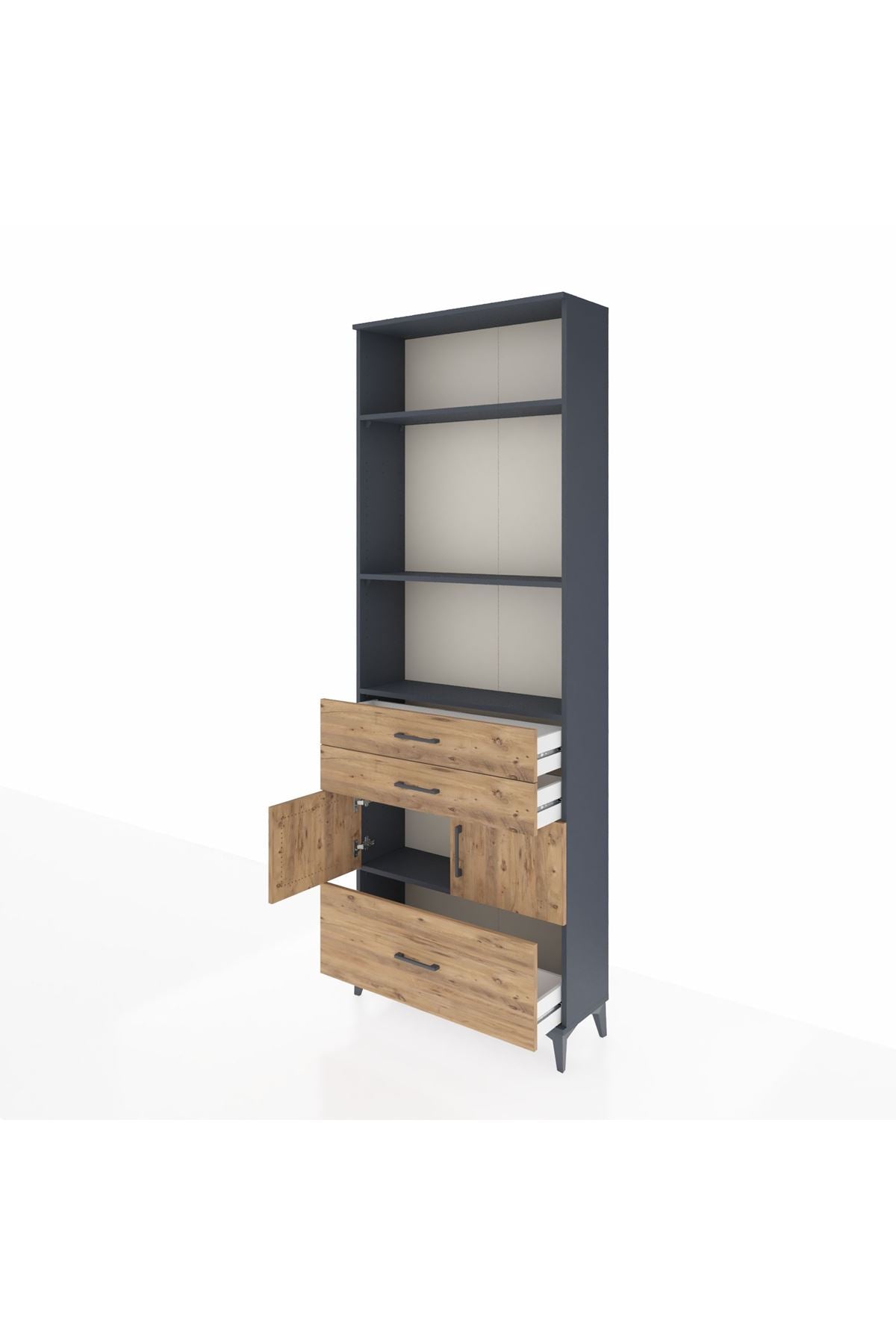Arges Dolap 4 Raflı 3 Çekmeceli 2 Kapaklı 88x30x243 - S33M008V6A