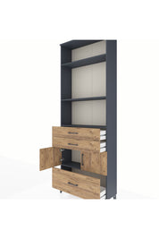 Arges Dolap 4 Raflı 3 Çekmeceli 2 Kapaklı 88x30x243 - S33M008V6A