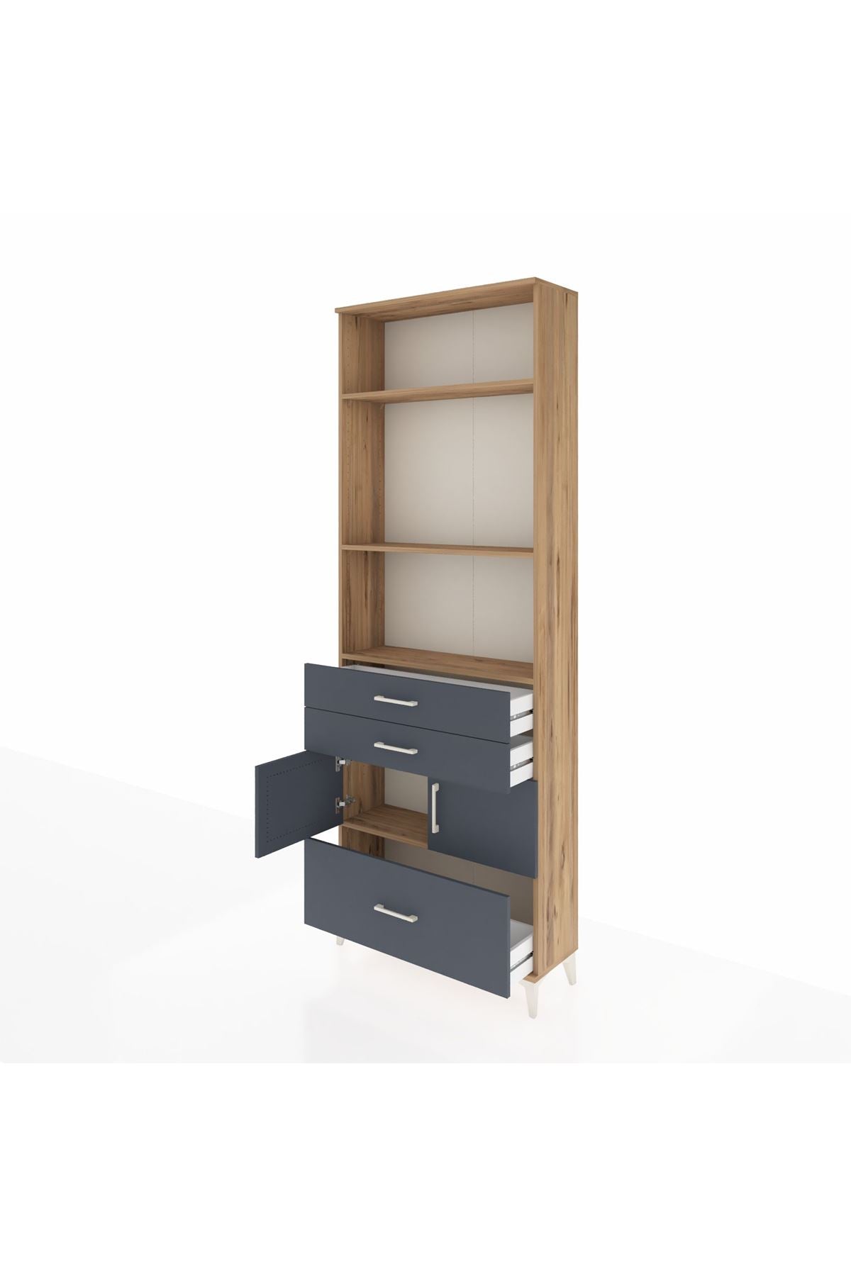Arges Dolap 4 Raflı 3 Çekmeceli 2 Kapaklı 88x30x243 - S33M008V8A