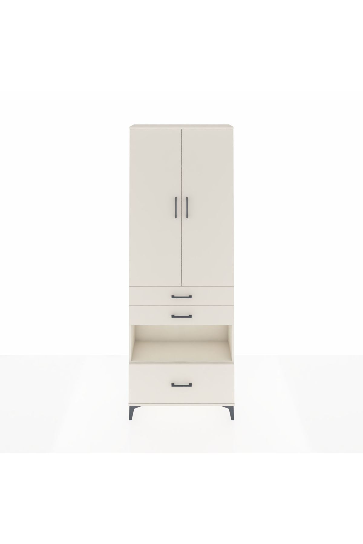 Arges Dolap 4 Raflı 3 Çekmeceli 2 Kapaklı 88x30x243 - S33M009V1A