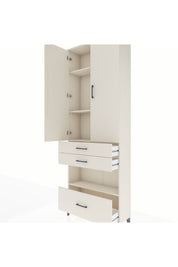 Arges Dolap 4 Raflı 3 Çekmeceli 2 Kapaklı 88x30x243 - S33M009V1A