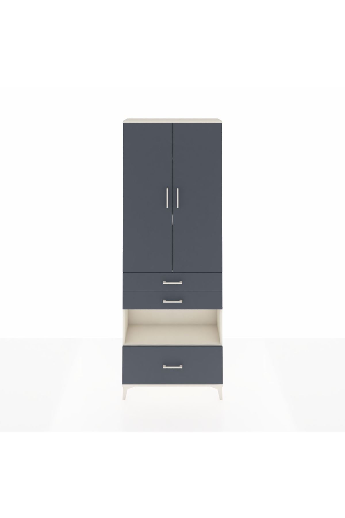 Arges Dolap 4 Raflı 3 Çekmeceli 2 Kapaklı 88x30x243 - S33M009V2A