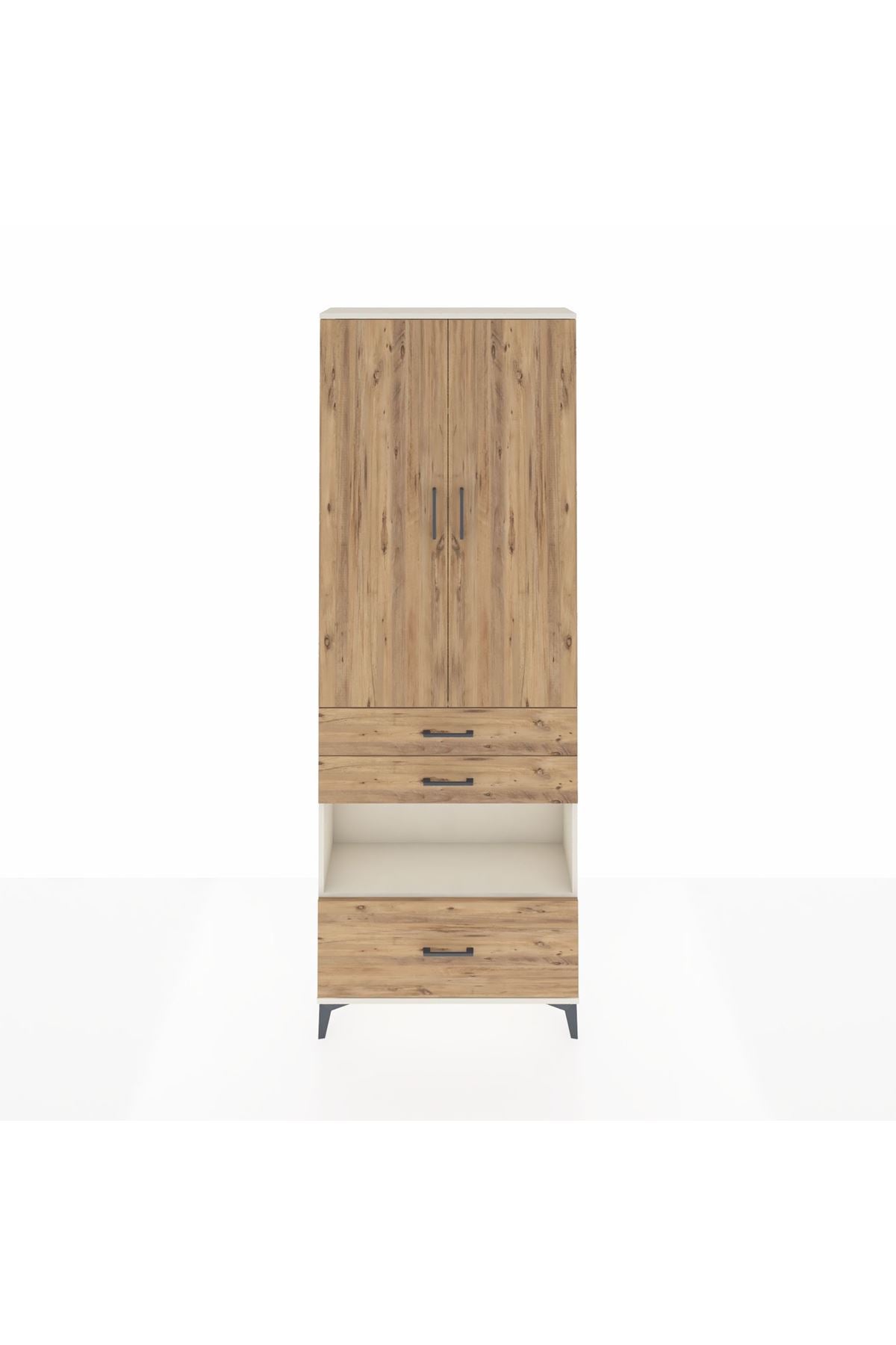 Arges Dolap 4 Raflı 3 Çekmeceli 2 Kapaklı 88x30x243 - S33M009V3A