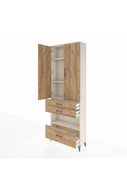 Arges Dolap 4 Raflı 3 Çekmeceli 2 Kapaklı 88x30x243 - S33M009V3A
