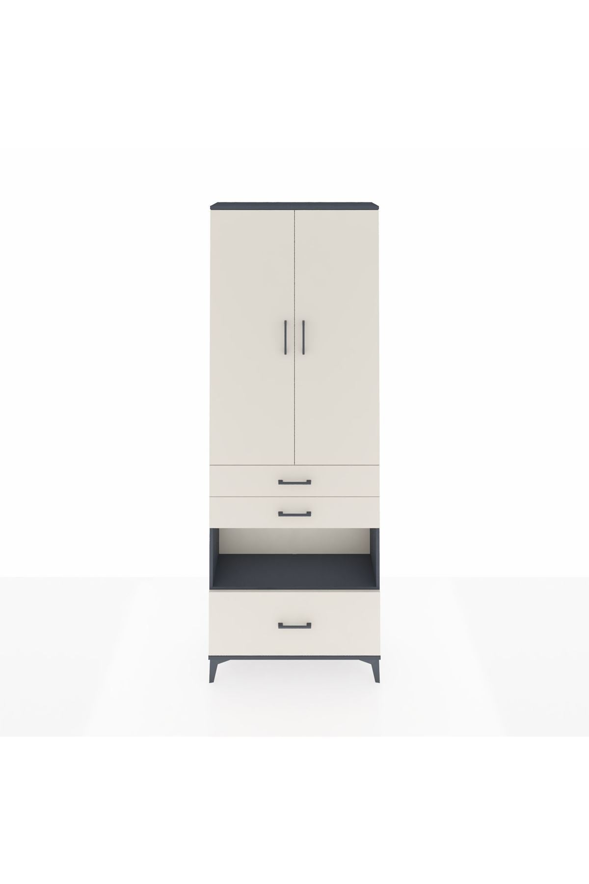 Arges Dolap 4 Raflı 3 Çekmeceli 2 Kapaklı 88x30x243 - S33M009V4A