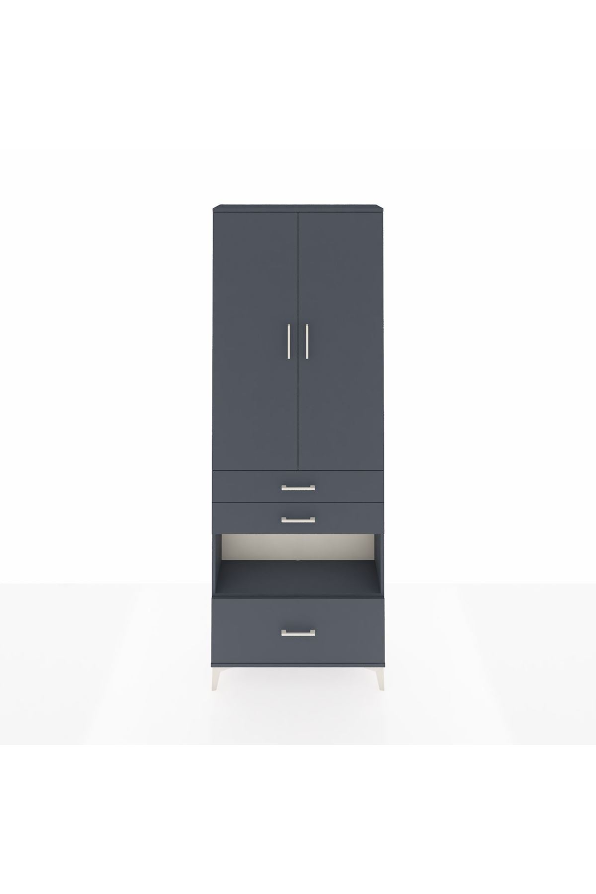 Arges Dolap 4 Raflı 3 Çekmeceli 2 Kapaklı 88x30x243 - S33M009V5A
