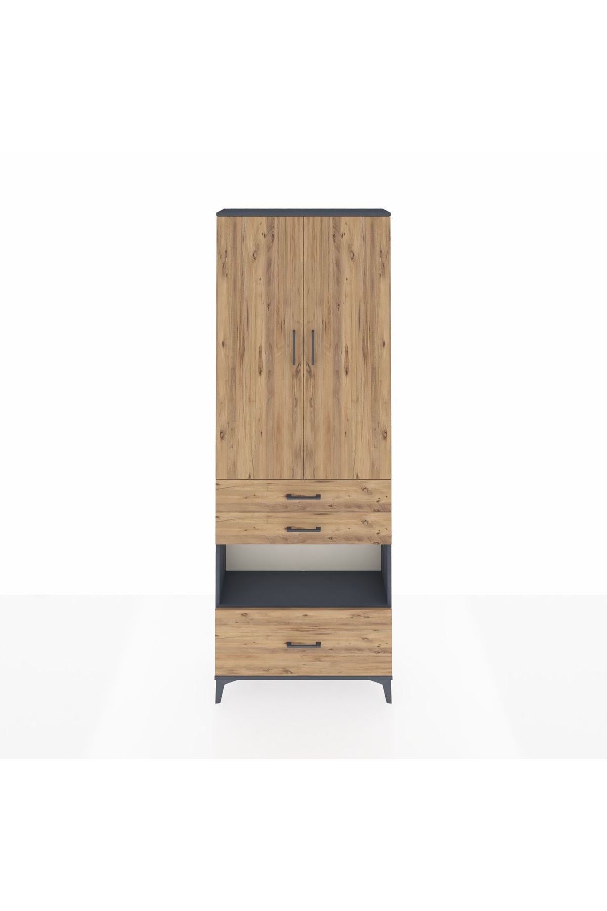 Arges Dolap 4 Raflı 3 Çekmeceli 2 Kapaklı 88x30x243 - S33M009V6A