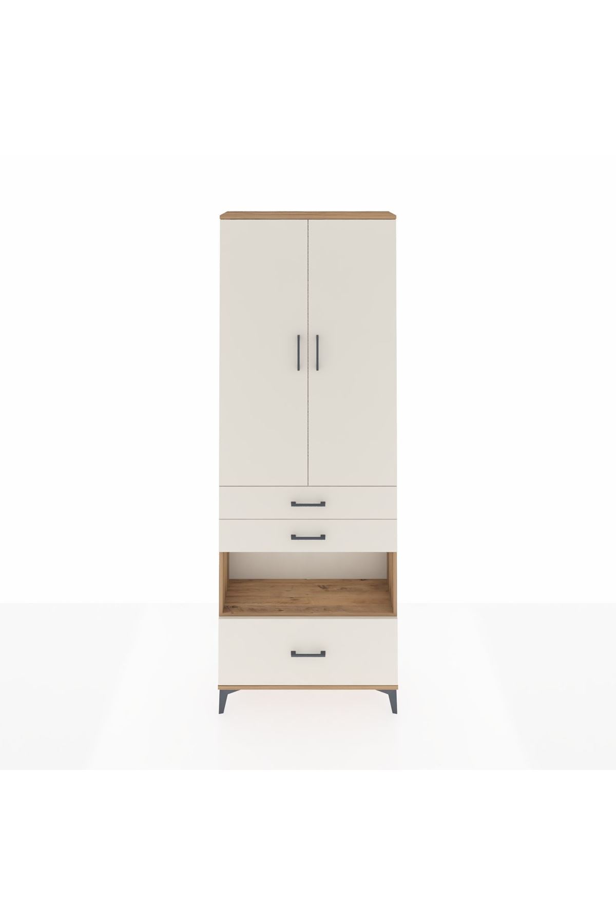 Arges Dolap 4 Raflı 3 Çekmeceli 2 Kapaklı 88x30x243 - S33M009V7A