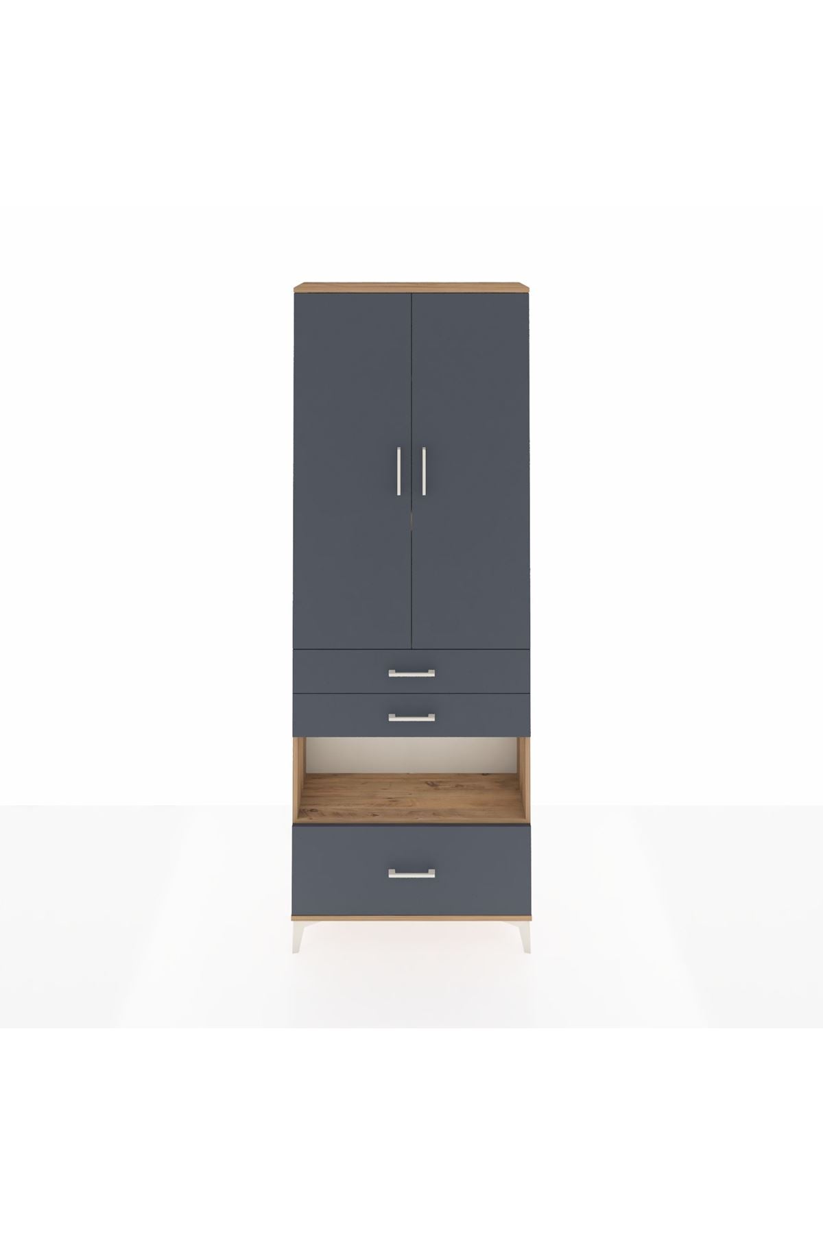 Arges Dolap 4 Raflı 3 Çekmeceli 2 Kapaklı 88x30x243 - S33M009V8A