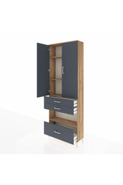 Arges Dolap 4 Raflı 3 Çekmeceli 2 Kapaklı 88x30x243 - S33M009V8A