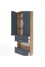 Arges Dolap 4 Raflı 3 Çekmeceli 2 Kapaklı 88x30x243 - S33M009V8A