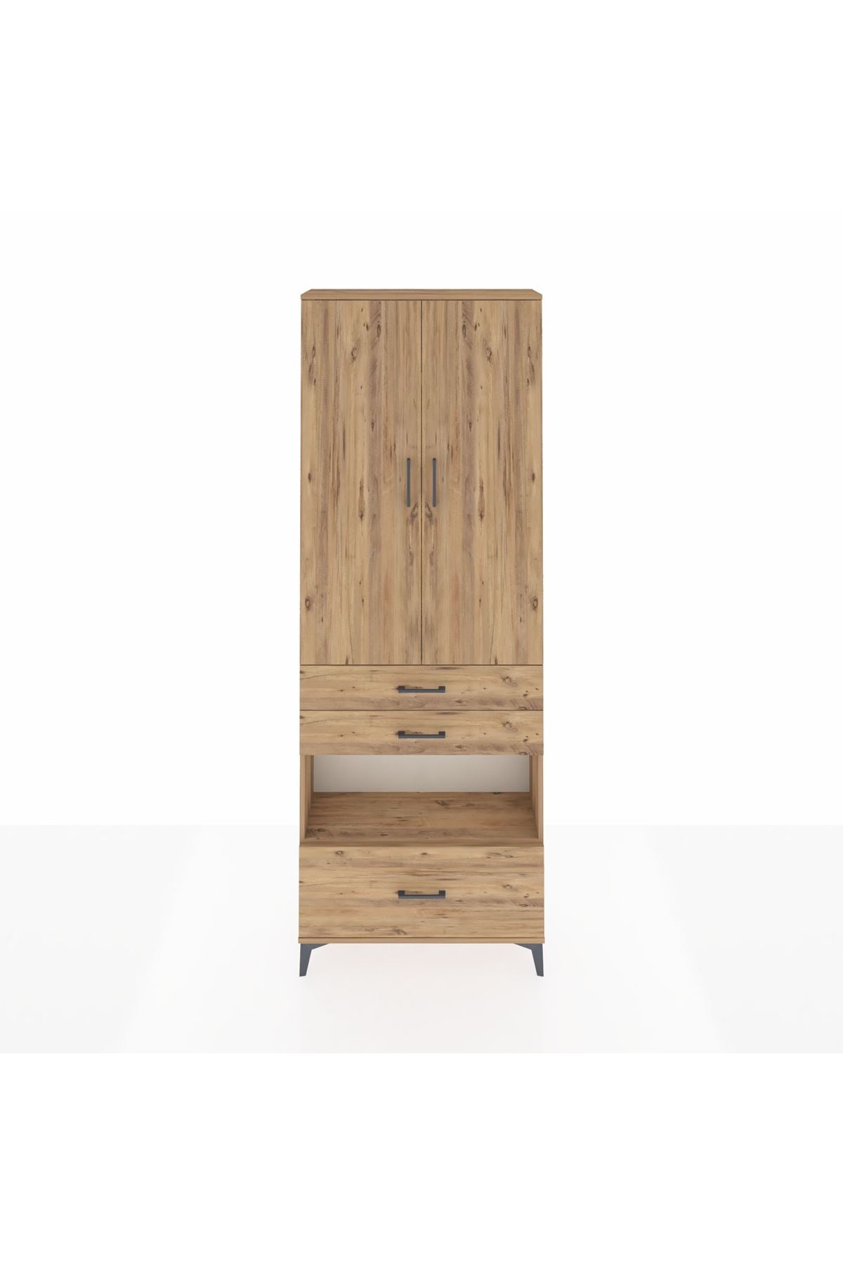 Arges Dolap 4 Raflı 3 Çekmeceli 2 Kapaklı 88x30x243 - S33M009V9A
