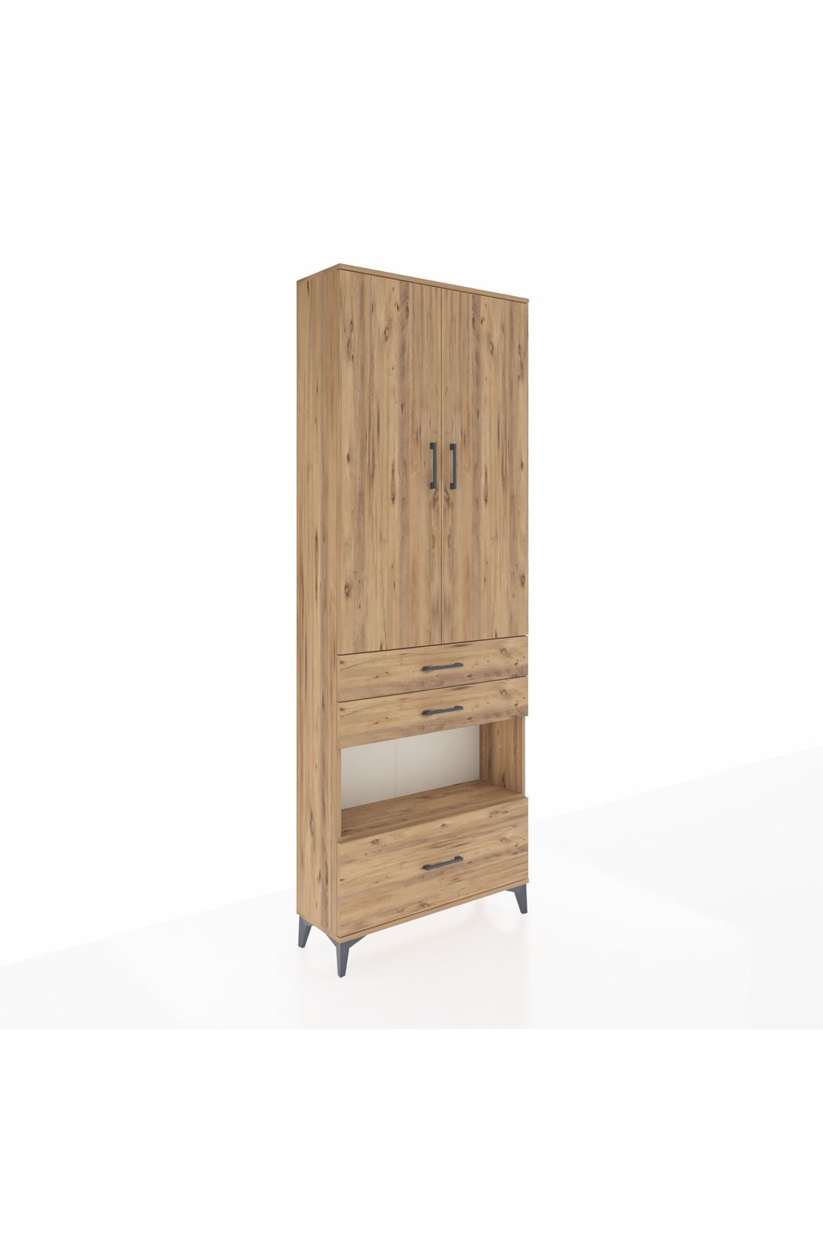 Arges Dolap 4 Raflı 3 Çekmeceli 2 Kapaklı 88x30x243 - S33M009V9A