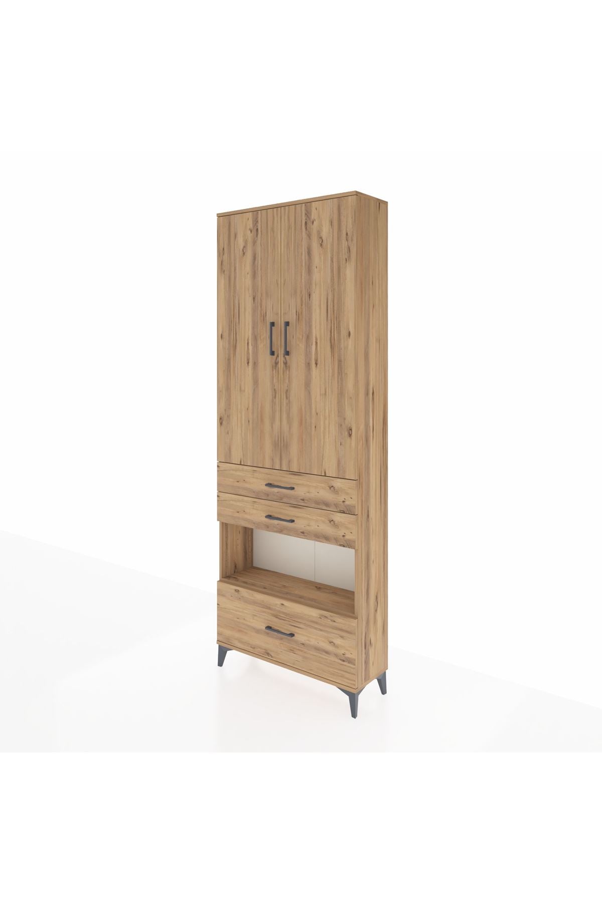 Arges Dolap 4 Raflı 3 Çekmeceli 2 Kapaklı 88x30x243 - S33M009V9A