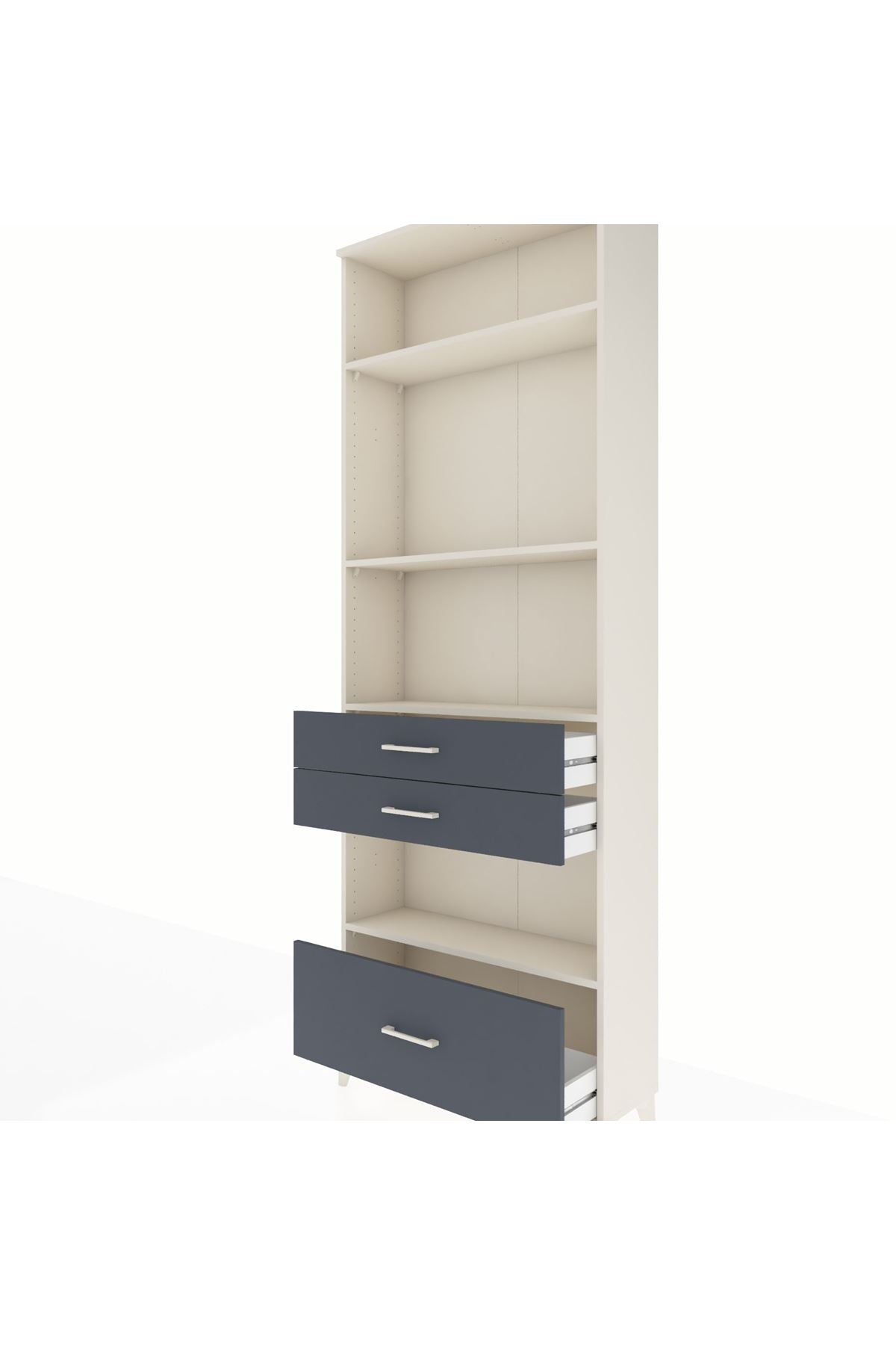 Arges Dolap 4 Raflı 3 Çekmeceli 88x30x243 - S33M010V2A