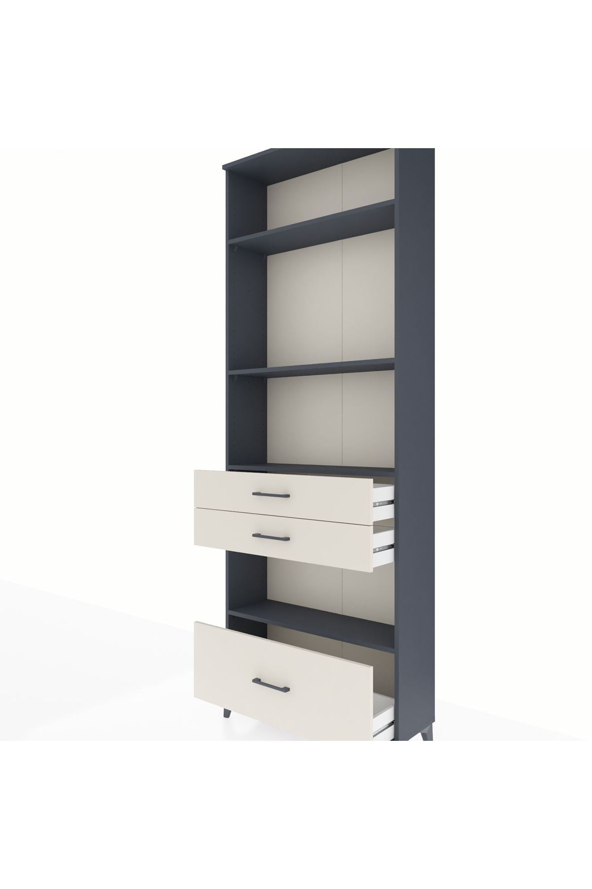 Arges Dolap 4 Raflı 3 Çekmeceli 88x30x243 - S33M010V4A