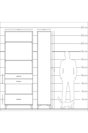Arges Dolap 4 Raflı 3 Çekmeceli 88x30x243 - S33M010V5A
