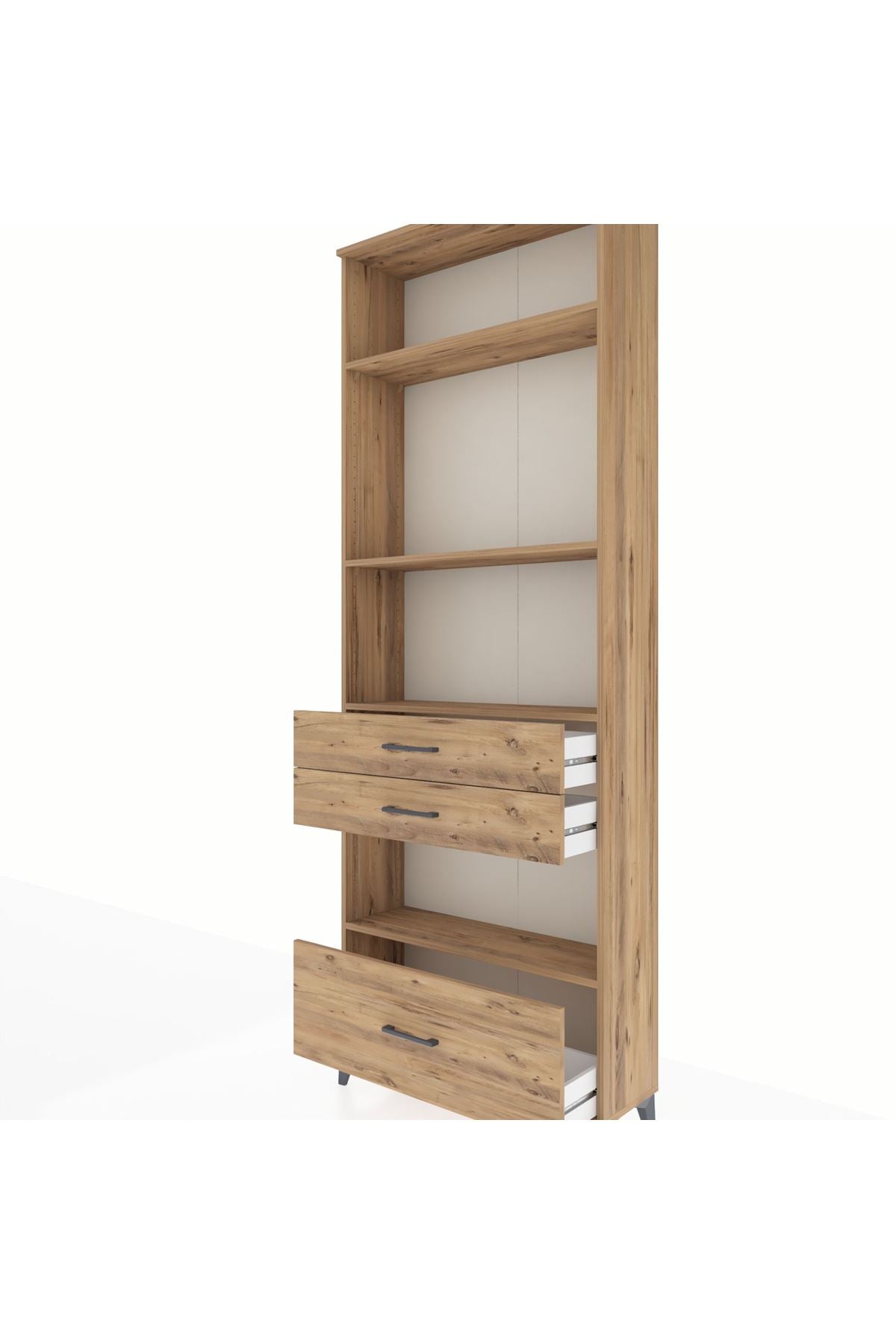 Arges Dolap 4 Raflı 3 Çekmeceli 88x30x243 - S33M010V9A