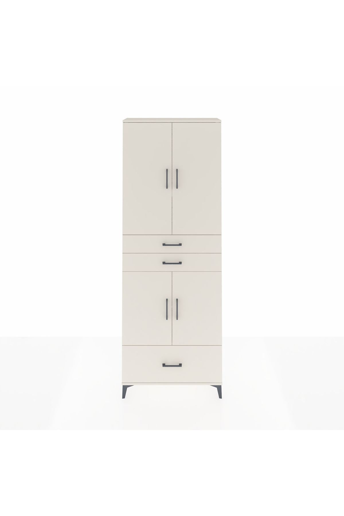 Arges Dolap 5 Raflı 3 Çekmeceli 4 Kapaklı 88x30x243 - S33M011V1A
