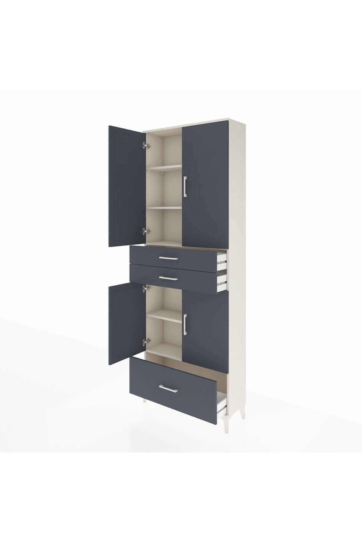 Arges Dolap 5 Raflı 3 Çekmeceli 4 Kapaklı 88x30x243 - S33M011V2A