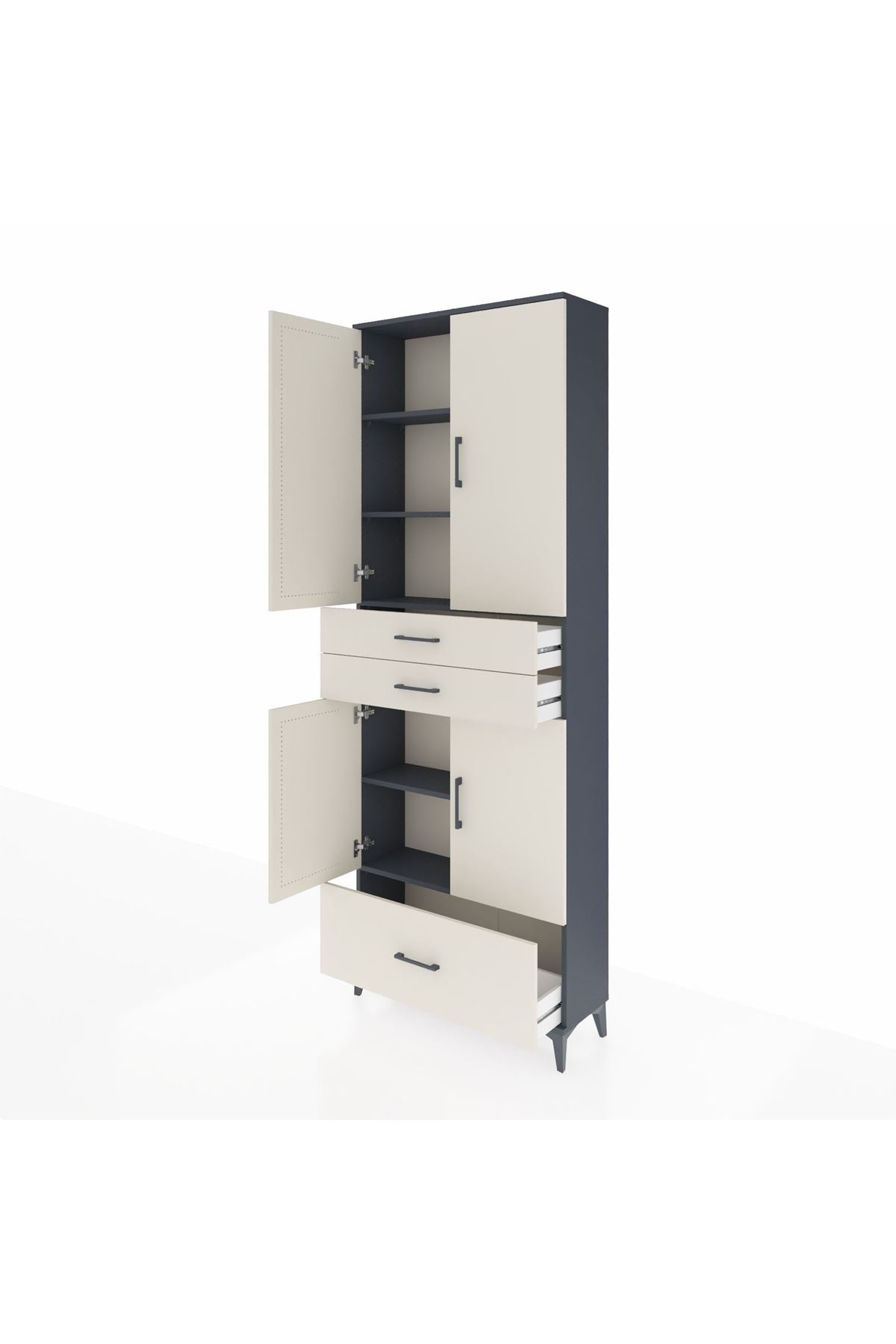Arges Dolap 5 Raflı 3 Çekmeceli 4 Kapaklı 88x30x243 - S33M011V4A