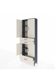 Arges Dolap 5 Raflı 3 Çekmeceli 4 Kapaklı 88x30x243 - S33M011V4A