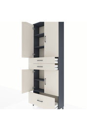 Arges Dolap 5 Raflı 3 Çekmeceli 4 Kapaklı 88x30x243 - S33M011V4A