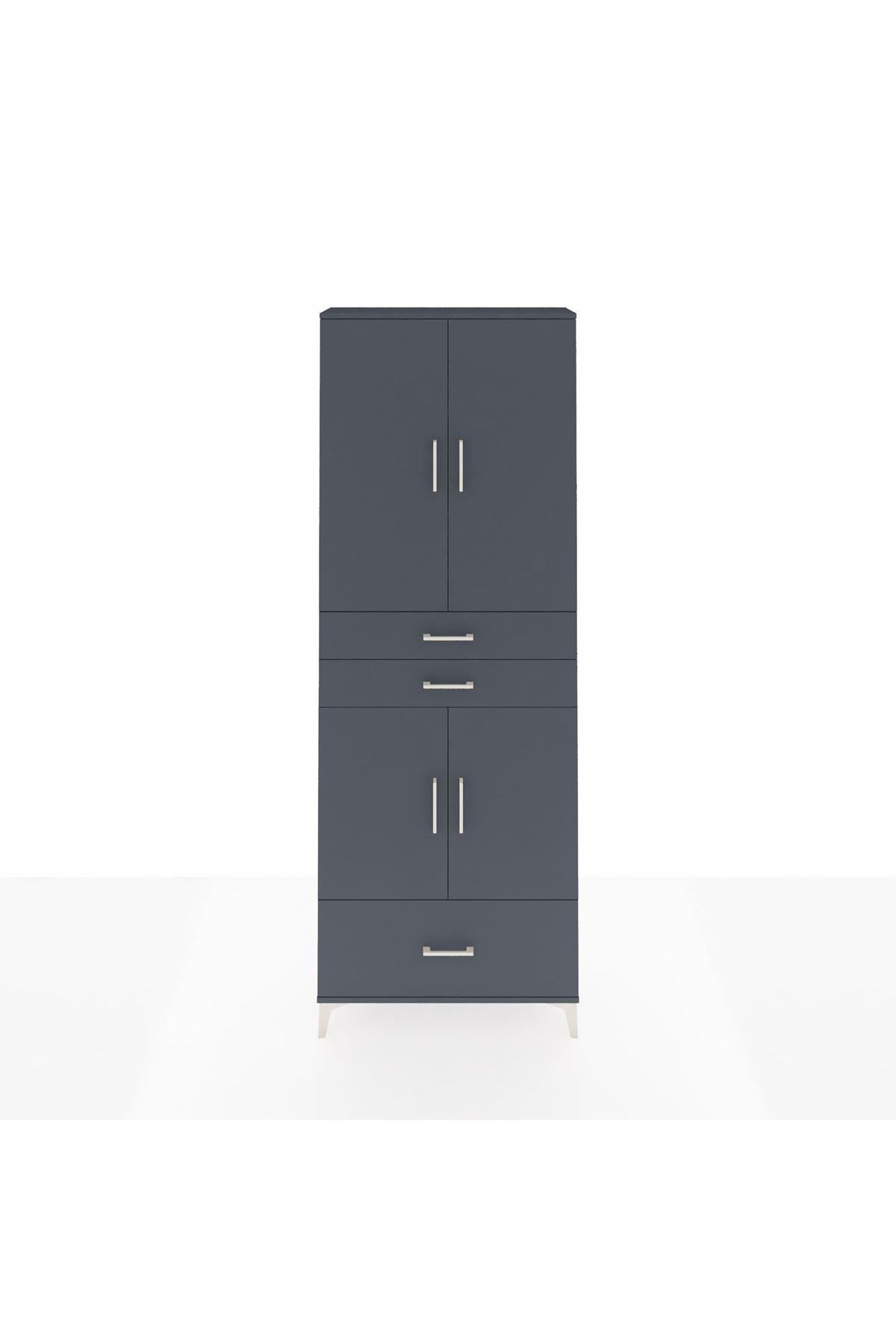 Arges Dolap 5 Raflı 3 Çekmeceli 4 Kapaklı 88x30x243 - S33M011V5A