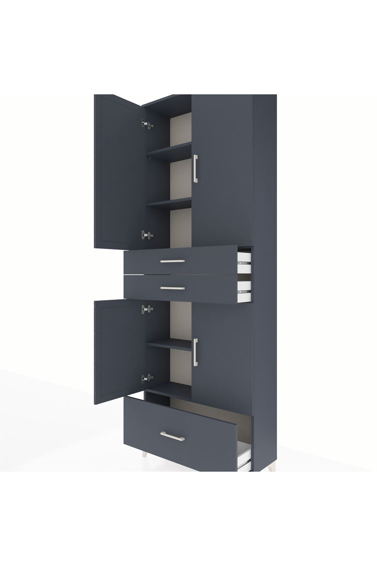 Arges Dolap 5 Raflı 3 Çekmeceli 4 Kapaklı 88x30x243 - S33M011V5A