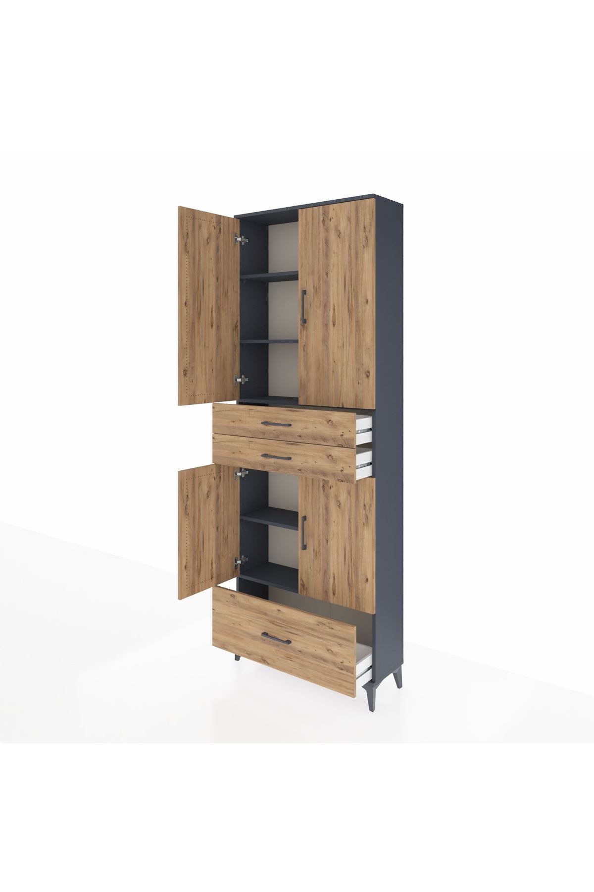 Arges Dolap 5 Raflı 3 Çekmeceli 4 Kapaklı 88x30x243 - S33M011V6A