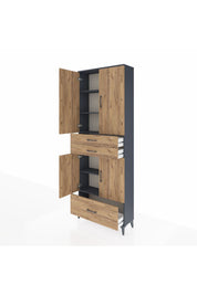 Arges Dolap 5 Raflı 3 Çekmeceli 4 Kapaklı 88x30x243 - S33M011V6A