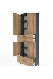 Arges Dolap 5 Raflı 3 Çekmeceli 4 Kapaklı 88x30x243 - S33M011V6A