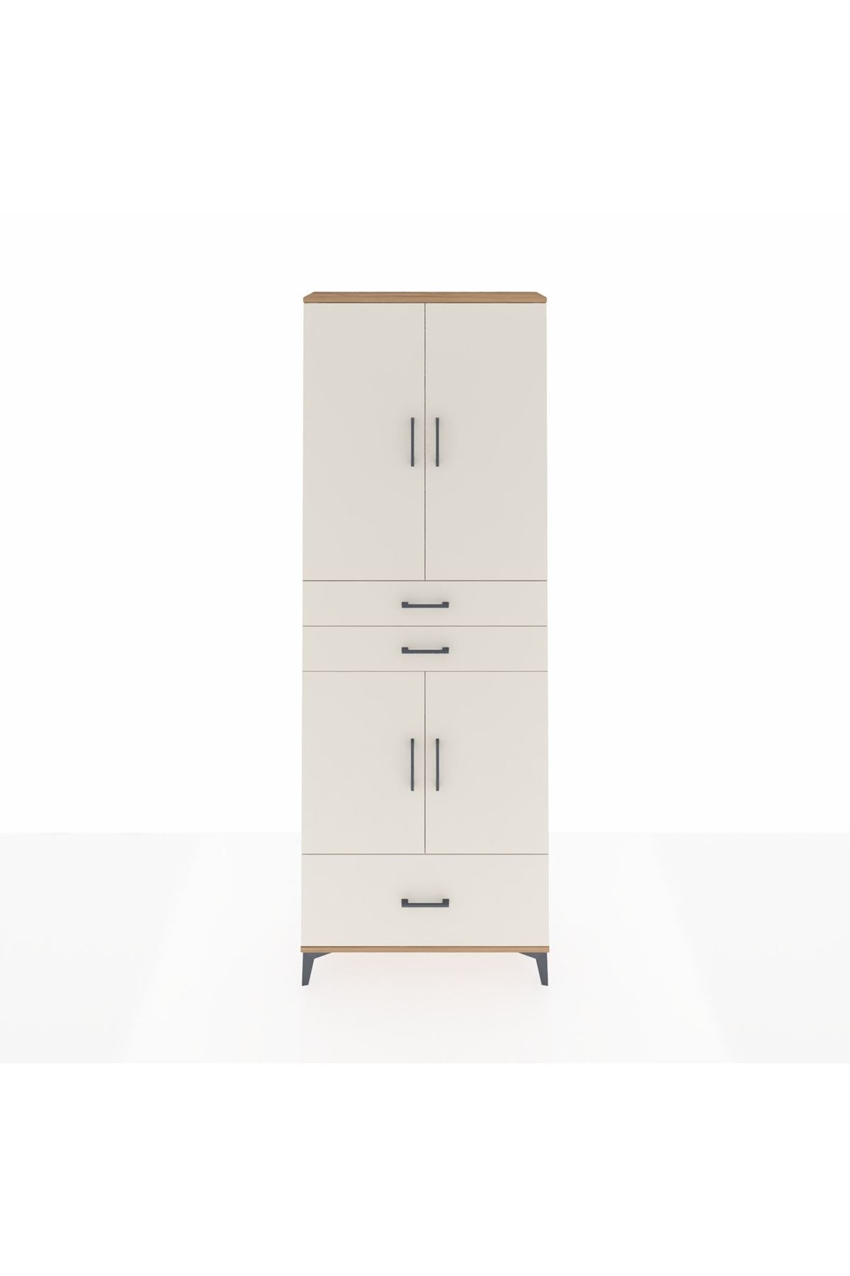Arges Dolap 5 Raflı 3 Çekmeceli 4 Kapaklı 88x30x243 - S33M011V7A