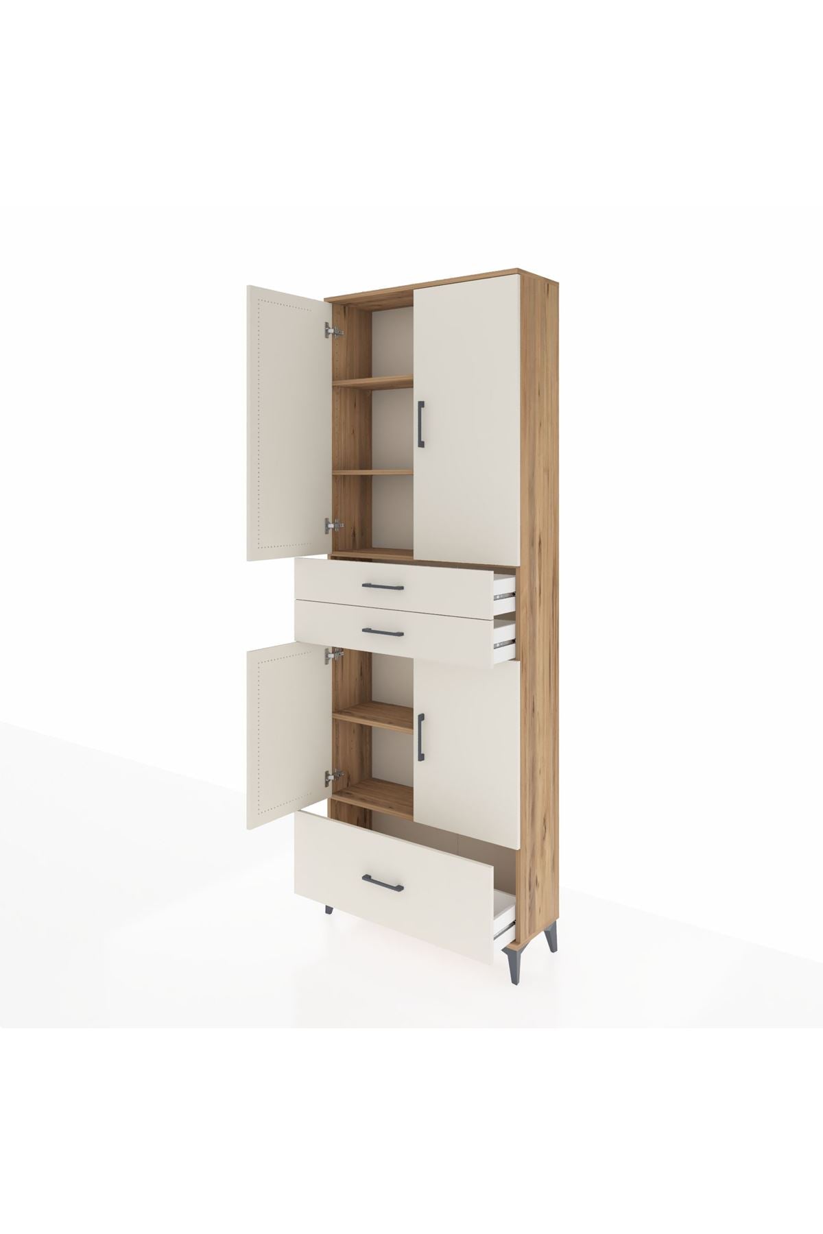 Arges Dolap 5 Raflı 3 Çekmeceli 4 Kapaklı 88x30x243 - S33M011V7A