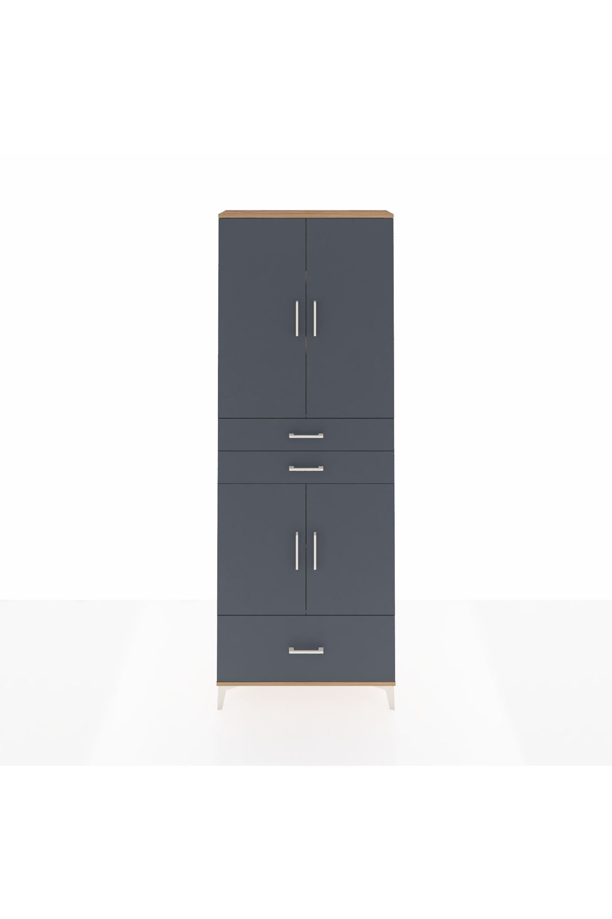Arges Dolap 5 Raflı 3 Çekmeceli 4 Kapaklı 88x30x243 - S33M011V8A
