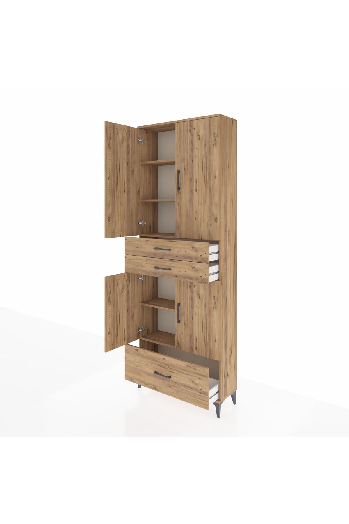 Arges Dolap 5 Raflı 3 Çekmeceli 4 Kapaklı 88x30x243 - S33M011V9A