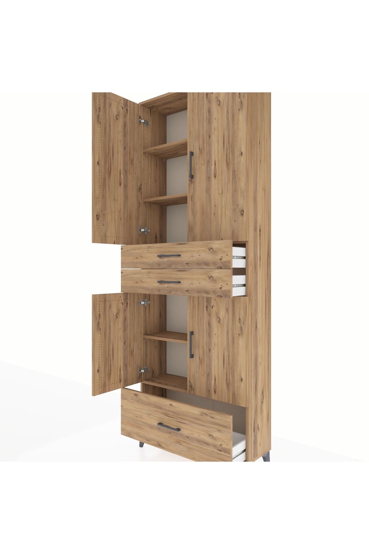 Arges Dolap 5 Raflı 3 Çekmeceli 4 Kapaklı 88x30x243 - S33M011V9A